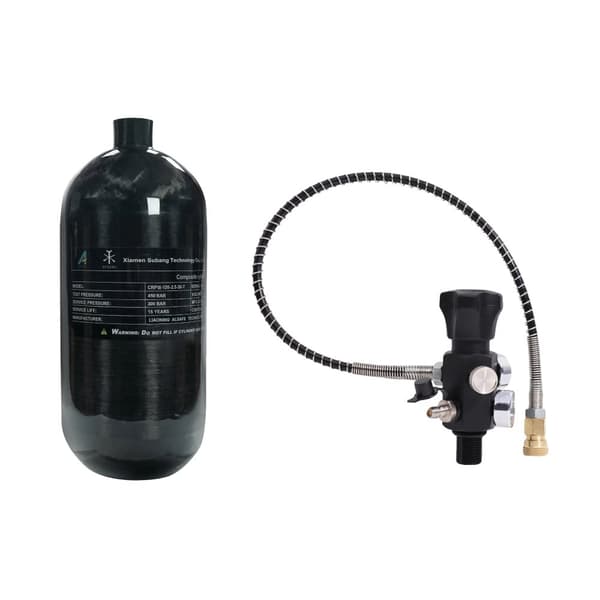 Højtryks Carbon Fiber Cylinder, 2,5L Kapacitet, 300 BAR Vurderet,2,5L-Sort