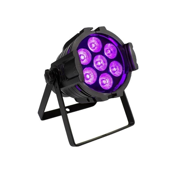 LED Par-ljus, aluminiumlegering kropp, RGBWA+UV-färgblandning, 2 st 7x18W, EU-kontakt