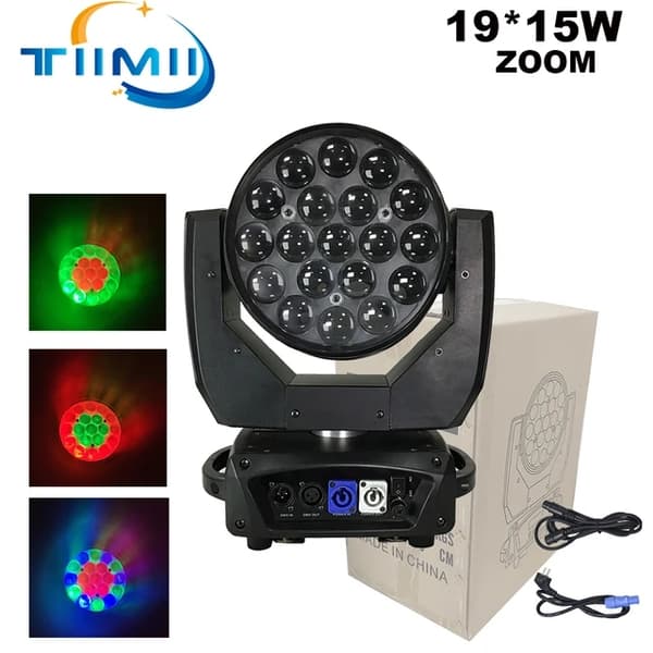 LED Moving Head Lys, RGBW Farveblanding, Zoom Funktion, 1 Flightcase 2i1