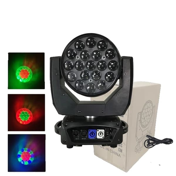 LED Moving Head Lys, RGBW Farveblanding, Zoom Funktion, 1 Flightcase 2i1