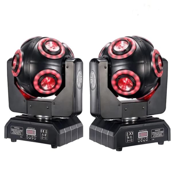LED Moving Head Beam Lys, Halo RGBW 4i1 LED, Tilt scan 360°Rotation, 1 stk, EU-stik