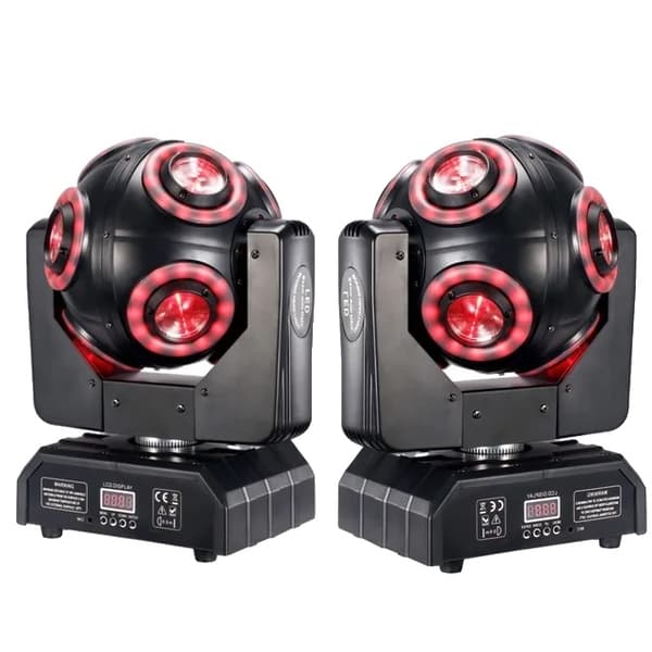 LED Moving Head Beam Lys, Halo RGBW 4i1 LED, Tilt scan 360°Rotation, 1 stk, EU-stik 2pcs