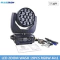 Miniatyrbillede 2 af 2: LED Moving Head Lys, RGBW Farveblanding, Zoom Funktion, 1 Flykasse