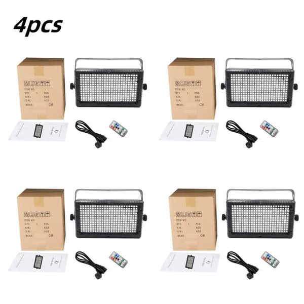 60W LED Scenljus, Trådlös Kontroll, DMX RGB Belysningseffekter,4st, EU-kontakt
