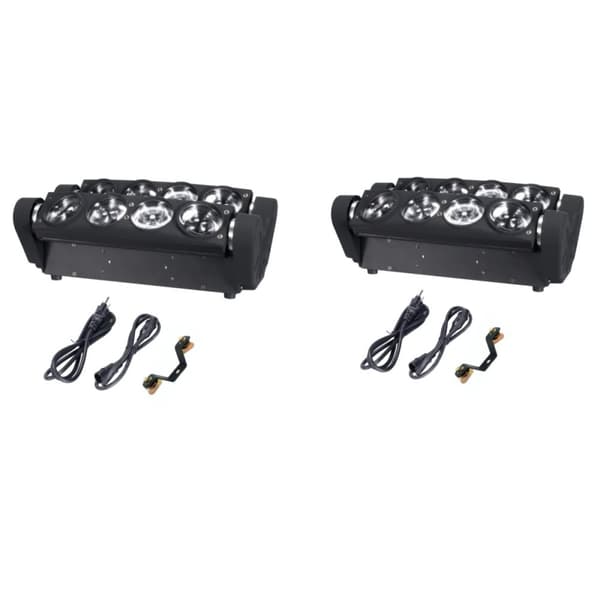 Scenebelysningseffekt, 8x15W RGBW LED-kilde, DMX-kontrolfunktioner,8x15W 2stk, EU-stik