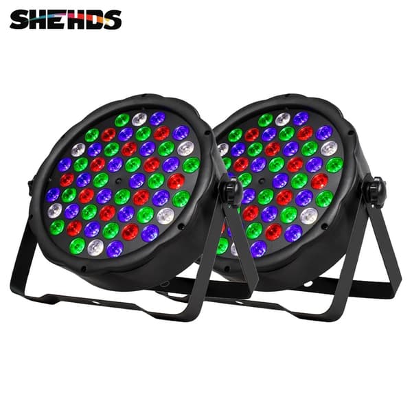 SHEHDS RGBW LED Par-lampor, 54x3W LED, 7 DMX-kanaler,2ST, EU-kontakt