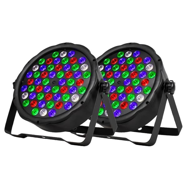 SHEHDS RGBW LED Par-lampor, 54x3W LED, 7 DMX-kanaler,2ST, EU-kontakt 2pcs