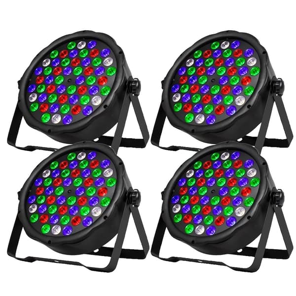 SHEHDS RGBW LED Par Lygter, 54x3W LED'er, 7 DMX Kanaler,2STK, EU-stik 4PCS