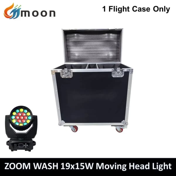 Rörlig huvudlampa, 19x15W RGBW LED-lampor, 540° horisontell skanning,Endast Flightcase