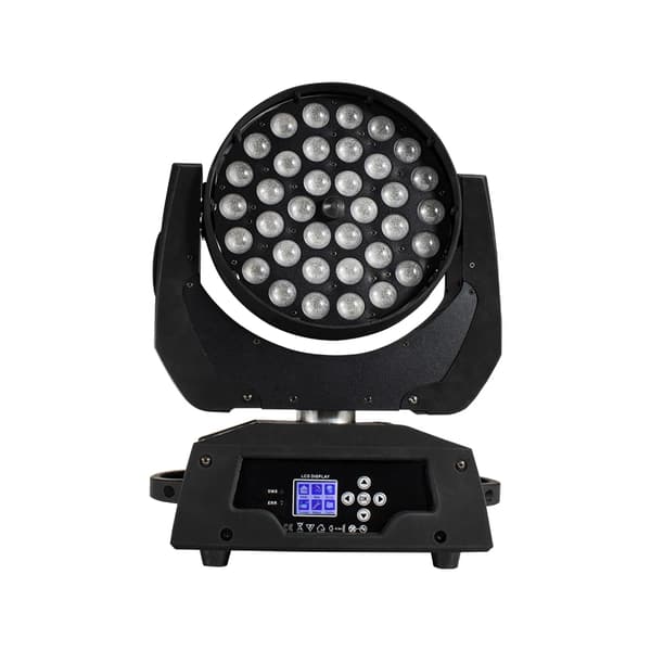 LED Wash Moving Head-lampa, 36X18W RGBWA UV, DMX 12/18 kanaler,EU-kontakt, 1 st 36X18W