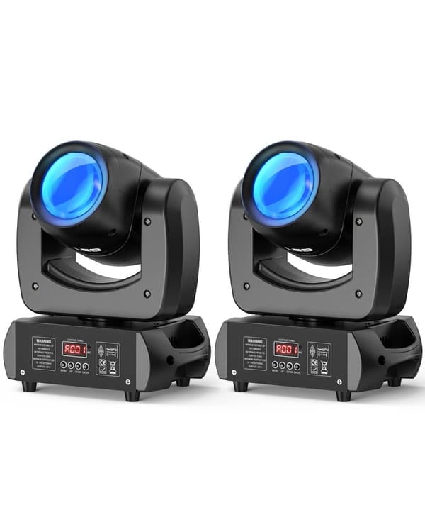 Rörliga Huvudscenljus, 100W Effekt, 12 DMX Kontrollkanaler,EU-kontakt, 2ST