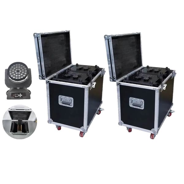 LED Moving Head Light, RGBWAUV 6in1, DMX512 Kontrol,Kun 1 Flightcase Only 2 Flightcase