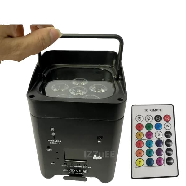 LED Trådlös DMX-lampa, 6 färgkombinationer, 5-16 timmars batteritid,Svart skal, 1 styck ljus