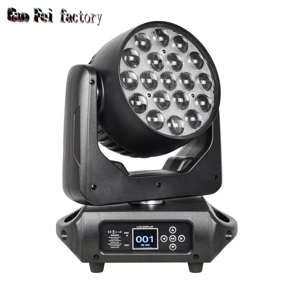 Bevægelseshovedlys, 19X15W RGBW LED'er, 540° panorering & 200° hældning,EU-stik, Lyre19x15W-C