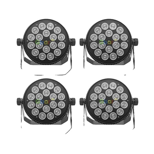 Flat Par LED-lampa, 180W effekt, DMX-kontroll, justerbara strålvinklar,4i1, 4 Ljus