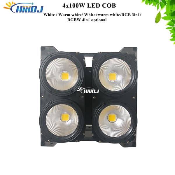 4x100W COB LED Blinderlampa, Anpassningsbara färgalternativ, Imponerande ljusstyrka,1 Ljus, Varm vit