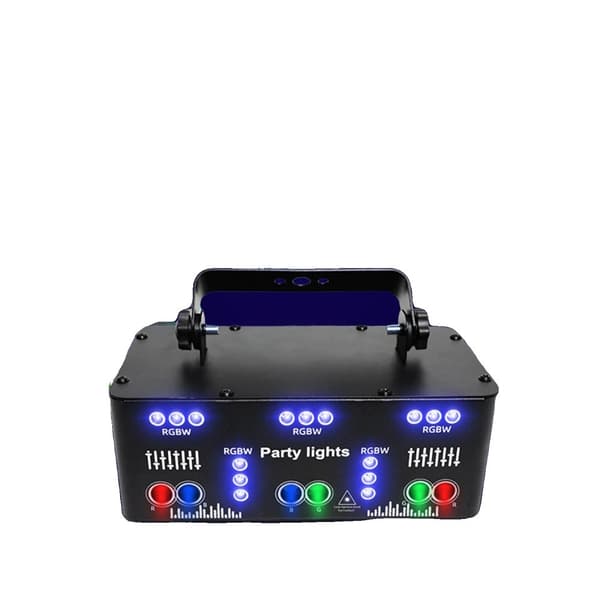 DJ Projektor Scenljus, 15 LED-perlor, 6 laserhål,svart, Eu plugg
