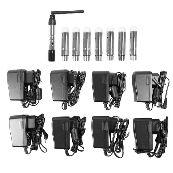DMX 512-controller, 1 sender, 7 modtagere,sort