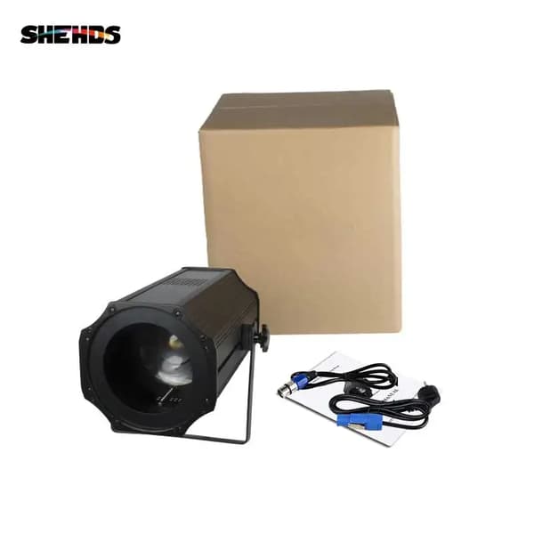 LED COB Zoom Par Lys, 200W Effekt, Justerbar Fokusvinkel,Varmt lys, EU -stik