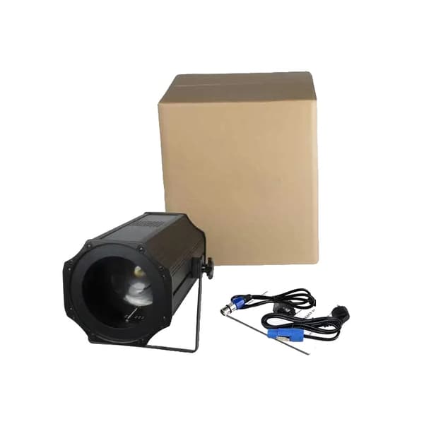 LED COB Zoom Par Lys, 200W Effekt, Justerbar Fokusvinkel,Varmt lys, EU -stik