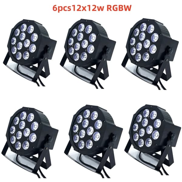 LED Scenbelysning, 90W Effekt, DMX Kontroll,6pcs12x12w rgbw, EU