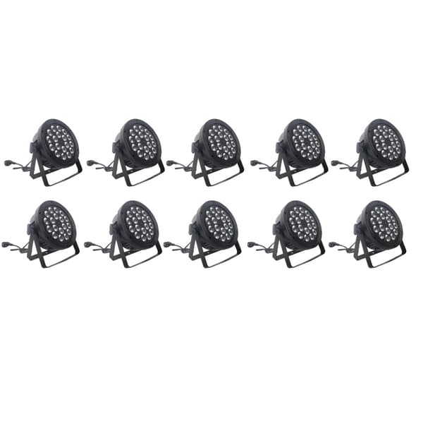 Flat Par LED-belysning, 120W effekt, DMX scenljus,10 lampor