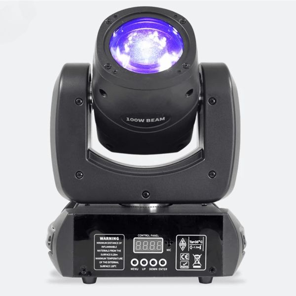 Bevægelseshoved LED-lys, 100W effekt, 7 farver og 8 gobos,sort, EU -stik