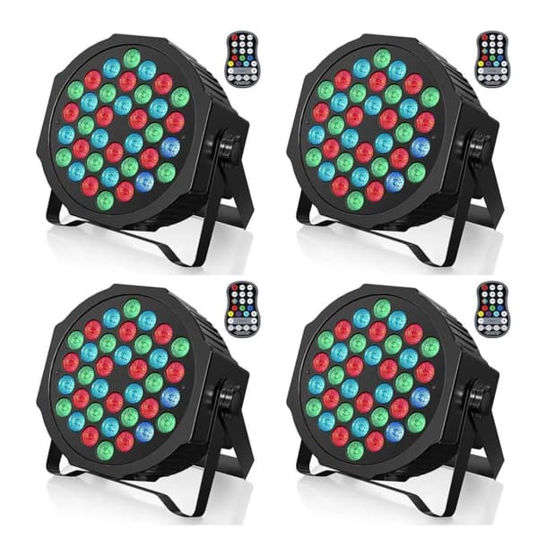 RGB LED -lava-valaistus, 36 säädettävää väriä, DMX-ohjaus,musta, EU -pistoke