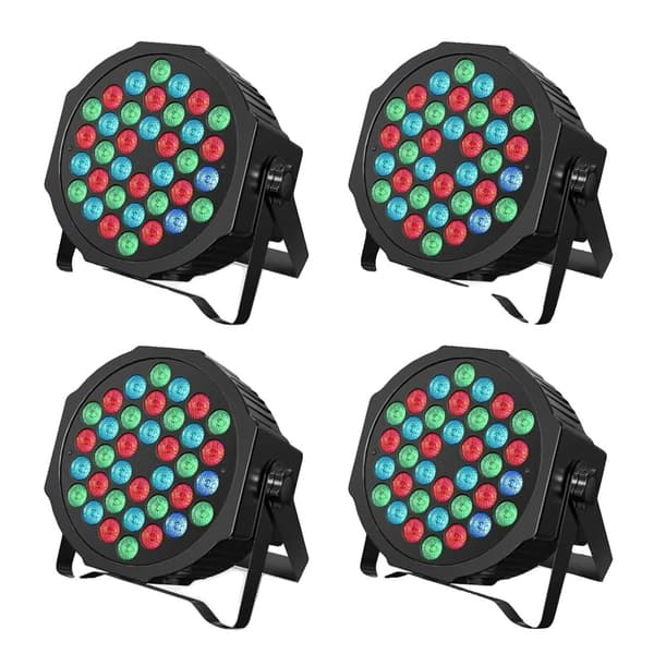 RGB LED Scene Belysning, 36 Justerbare Farver, DMX Kontrol,sort, EU -stik