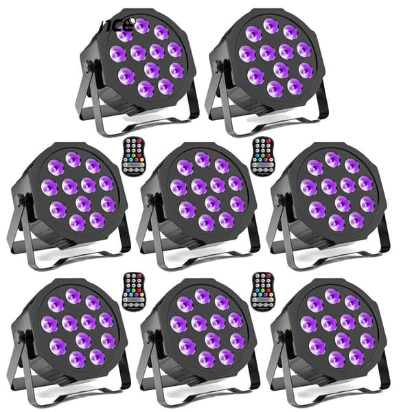 Genopladelige RGBWA+UV Scene Lygter, 9 Farveeffekter, 5500mAh Batteri,EU -stik