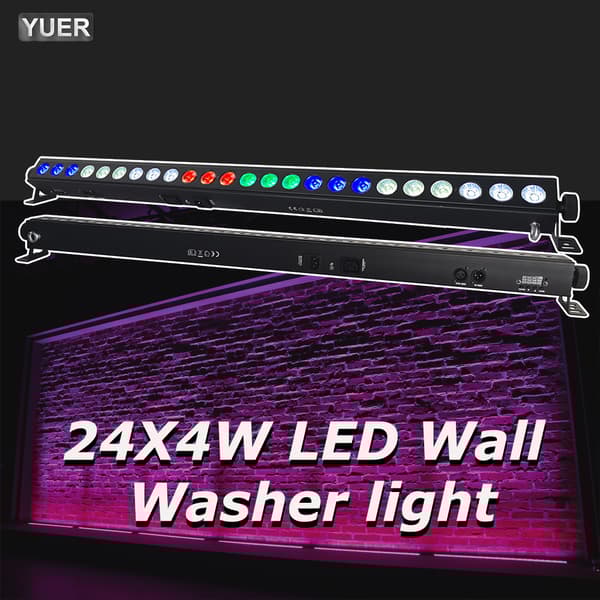 YUER DMX LED Väggtvättlampa, 24X4W RGBW, 100W Effekt,EU