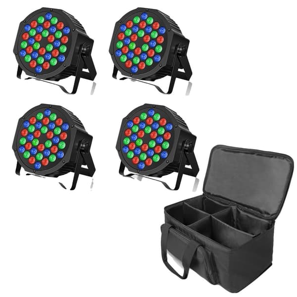 RGB Stage Par-lampor, 36 LED-perlor, 16W effekt, flera kontrolllägen,EU-kontakt