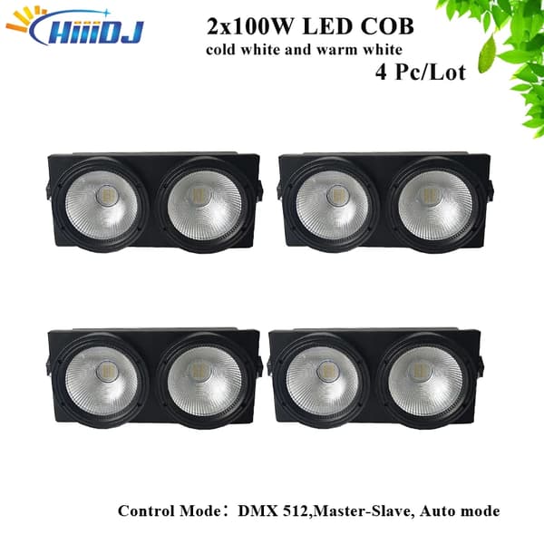 COB LED Blinder Lys, 250W Effekt, DMX Kontrol,4 lys