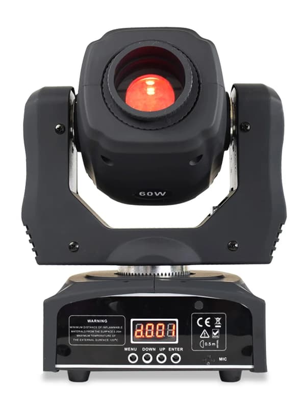 Mini Moving Head Light, 60W Effekt, 11 DMX Kanaler,3Face 60W spotlys, EU stik