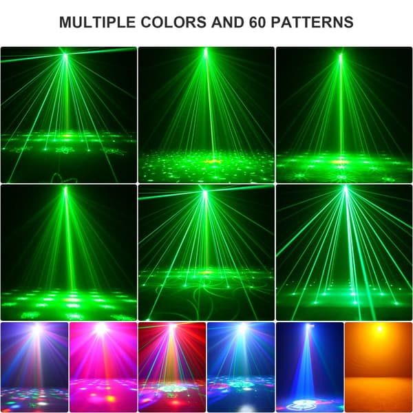 RGB-laserljus, bärbar design, flera kontrolllägen,EU-kontakt