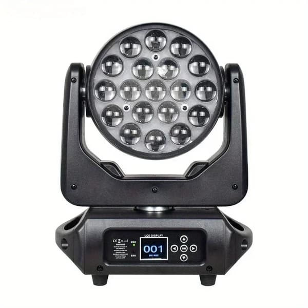 Bevægelseshovedlys, 19X15W RGBW LED'er, 6000 lumen udgang,19X15W, EU stik