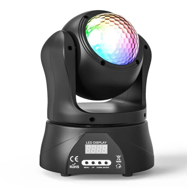 Rörlig Huvudscenbelysning, 30W Effekt, RGBW Kalejdoskopeffekt,ZQ02090, EU-kontakt