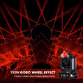Miniatyrbillede 3 af 5: LED Moving Head Light, 150W Effekt, 8 Farver & Gobo Effekter,2 stk 150w stråle, EU-stik