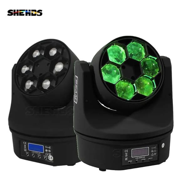LED Scenbelysningseffekt, 6x15W RGBW, DMX-kontroll 10/15 kanaler,Eu plugg, 2st