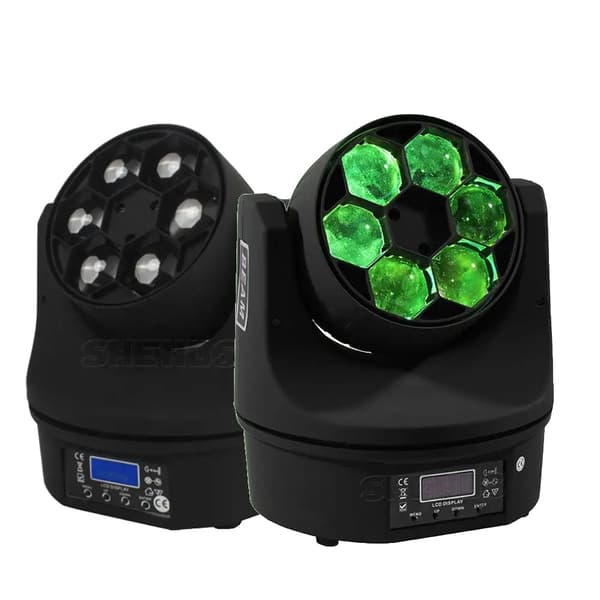 LED Scenbelysningseffekt, 6x15W RGBW, DMX-kontroll 10/15 kanaler,Eu plugg, 2st