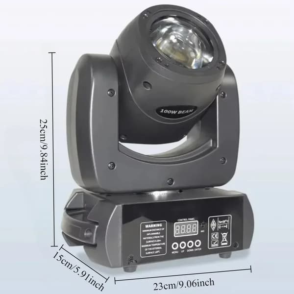 LED Moving Head Lygter, 60W / 100W Effekt, Justerbare Strålevinkler,1 stk B100, EU-stik