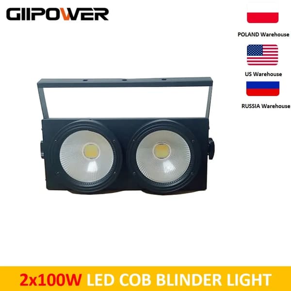 LED COB -sokkovalo, kaksois 100W teho, DMX-ohjaus,1 Valo