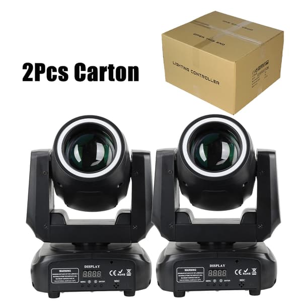 Mini LED Beam Spot Moving Head Light, 150W Effekt, 6-Färgers Regnbågeffekt,Eu plugg, 2 st kartong