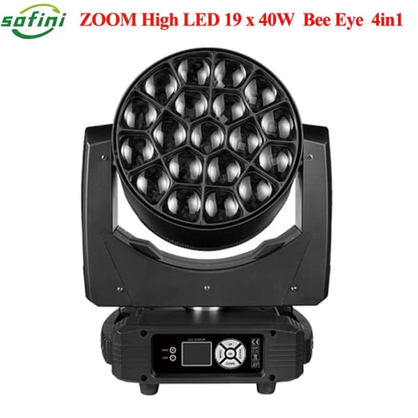 LED Scenljus, 19x40W Hög Effekt, Justerbar Strålvinkel,1 Ljus