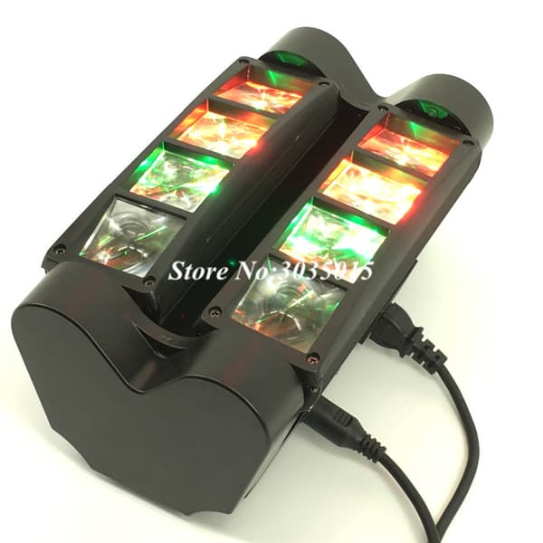 Mini LED Spider-lampa, 8 x 10W RGBW LED-lampor, ljudaktiverat läge, DMX512-kontroll