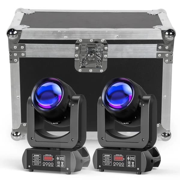 Beam Moving Head Lights, 150W Effekt, 18 Prisme,2Pcs Lys Med Etui, Eu stik