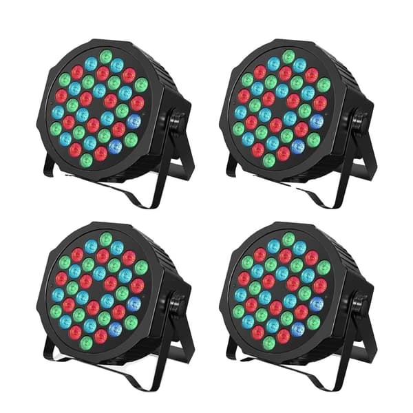 RGB-sceneeffekter, 36 LED-lampor, flera kontrolllägen,EU-plugg, svart