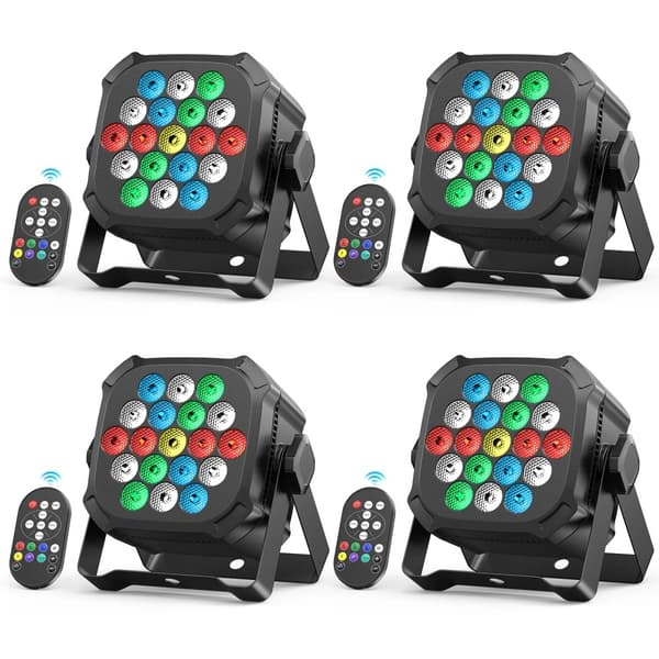 LED Scenbelysningsset, RGB-färgalternativ, fjärrkontrollfunktionalitet,EU-kontakt, ZQ01639-4Pcs