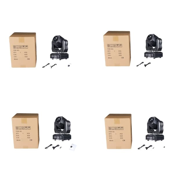 LED Moving Head Lys, 75W Super Bright, 8 Gobo & 8 Farvehjul,4PCS 75W, EU stik