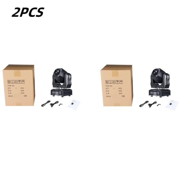 LED Rörligt Huvudljus, 75W Super Ljust, 8 Gobo & 8 Färgskiva,EU-plugg, 2PCS 75W